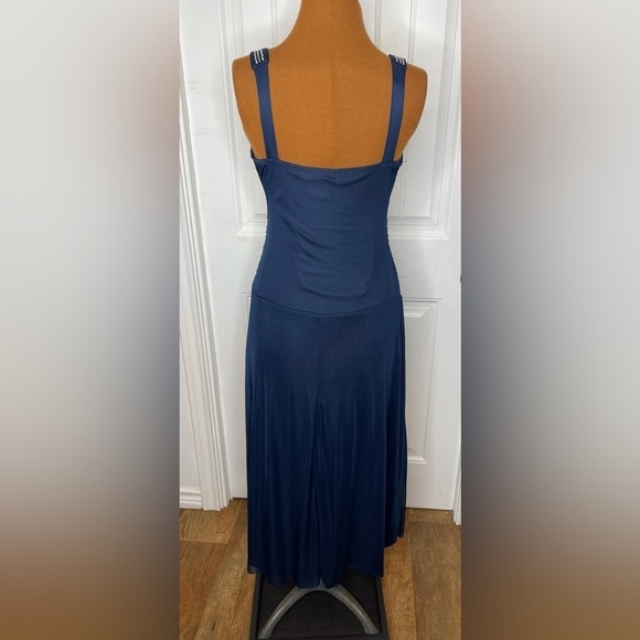 Trixxi Navy Blue Jeweled Evening Dress Size Small - Picture 2 of 10
